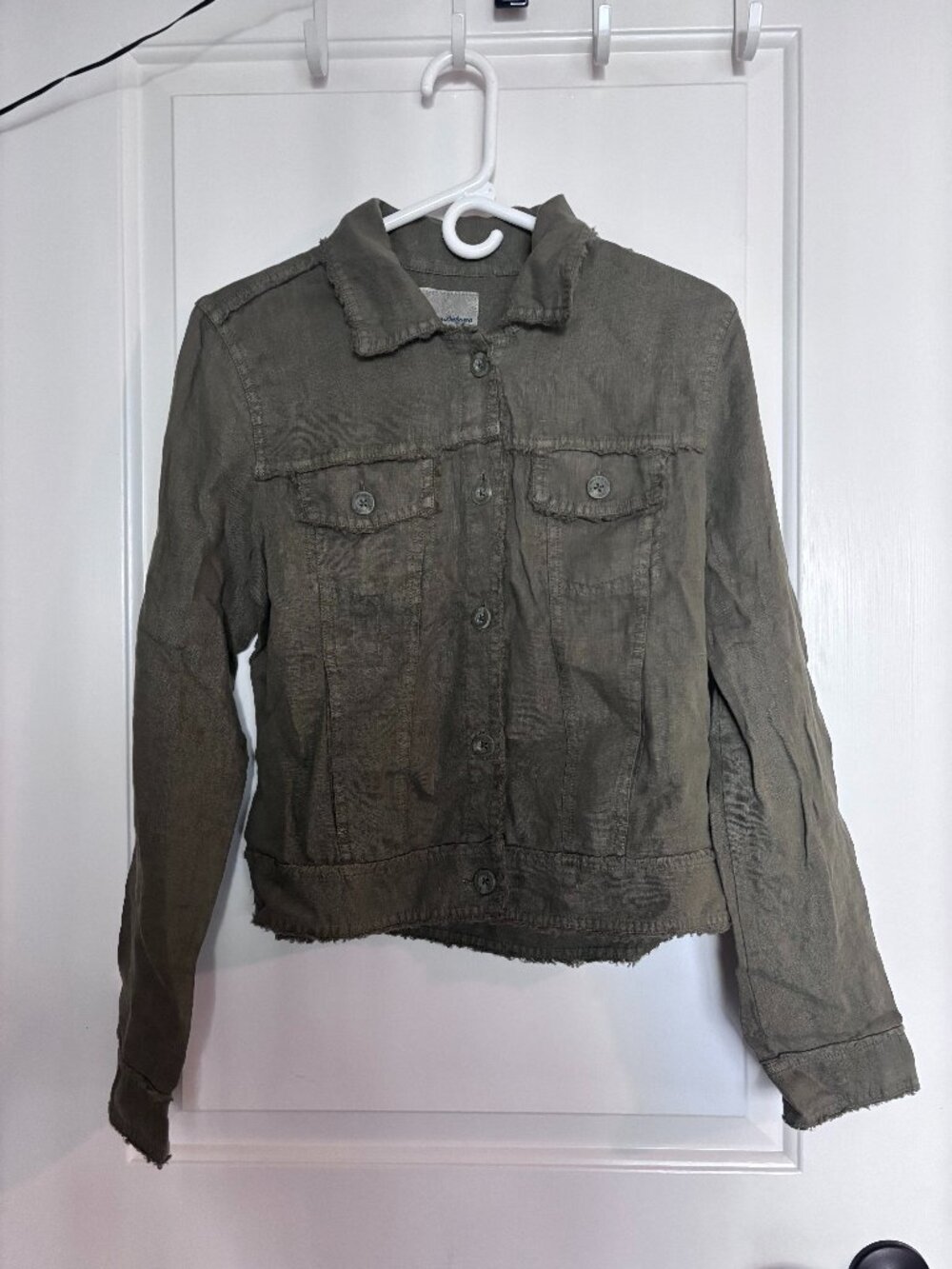 NWT Tommy Bahama Women's Size Small Tea Leaf (Green) Two Palms Raw Edge Jacket